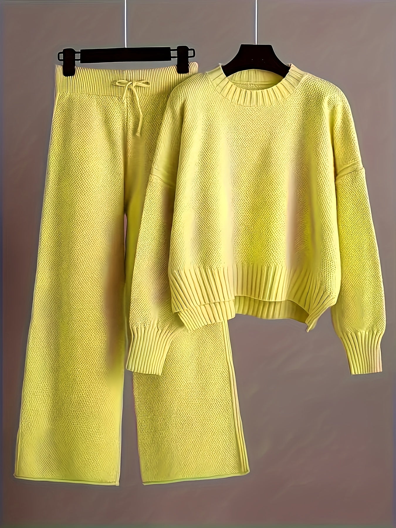 Soft Knit Sweater & Wide-Leg Pants Set