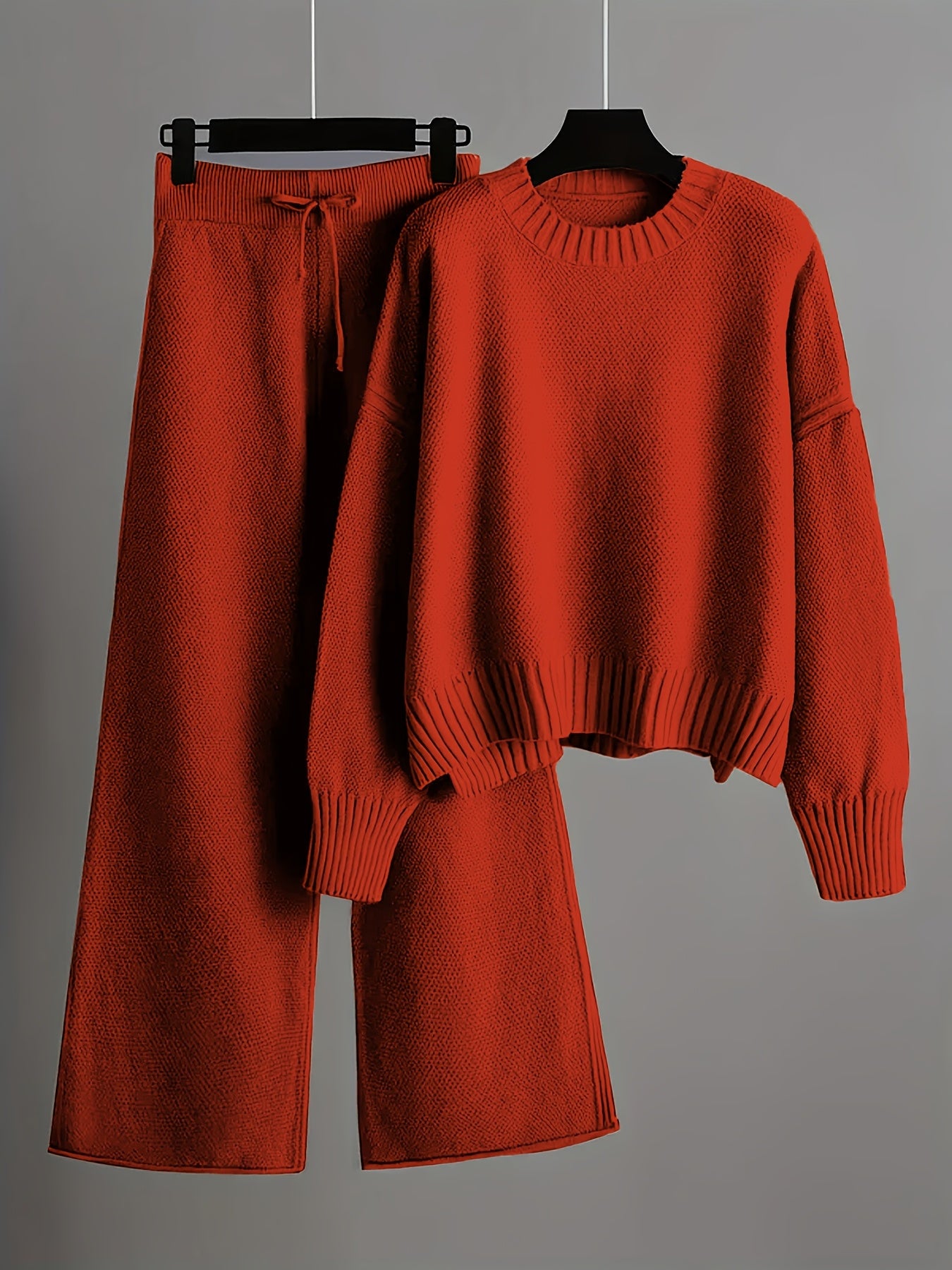 Soft Knit Sweater & Wide-Leg Pants Set