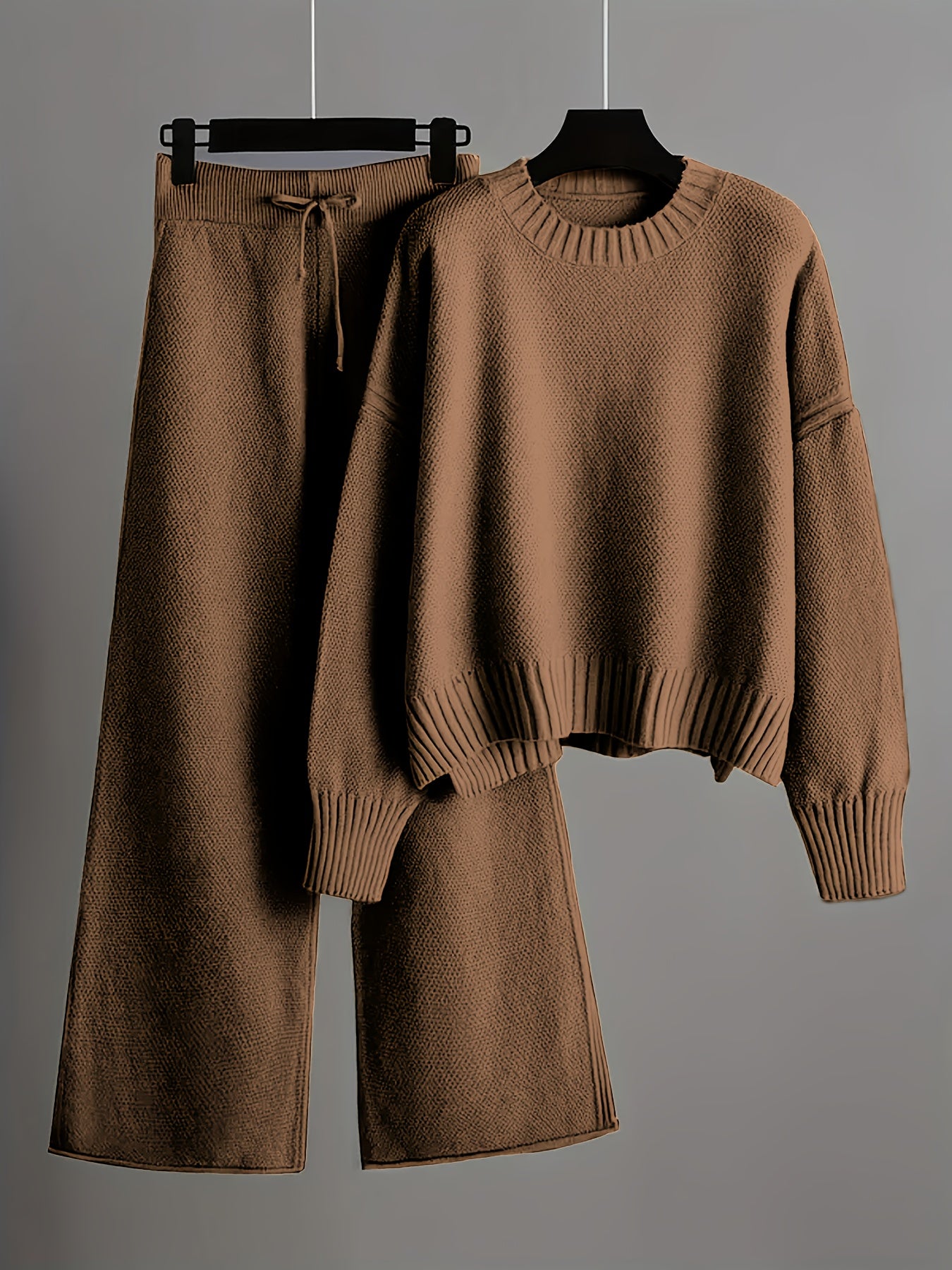 Soft Knit Sweater & Wide-Leg Pants Set