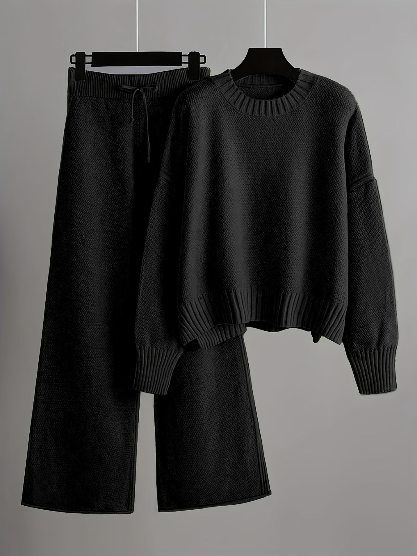Soft Knit Sweater & Wide-Leg Pants Set