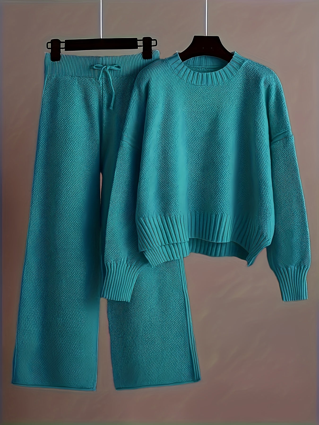 Soft Knit Sweater & Wide-Leg Pants Set