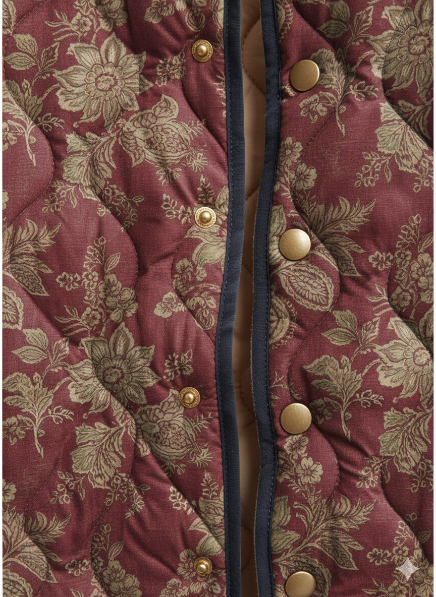 Women's Vintage Baroque Floral Quilted Jacket