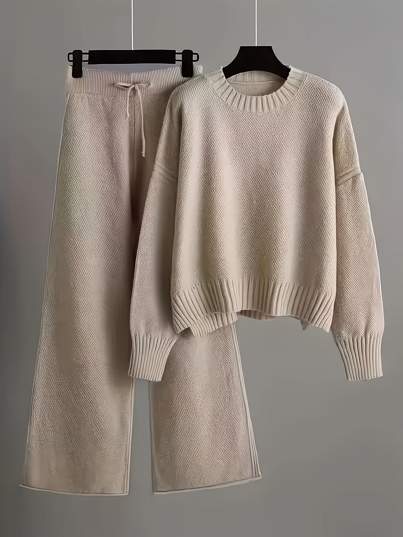 Soft Knit Sweater & Wide-Leg Pants Set