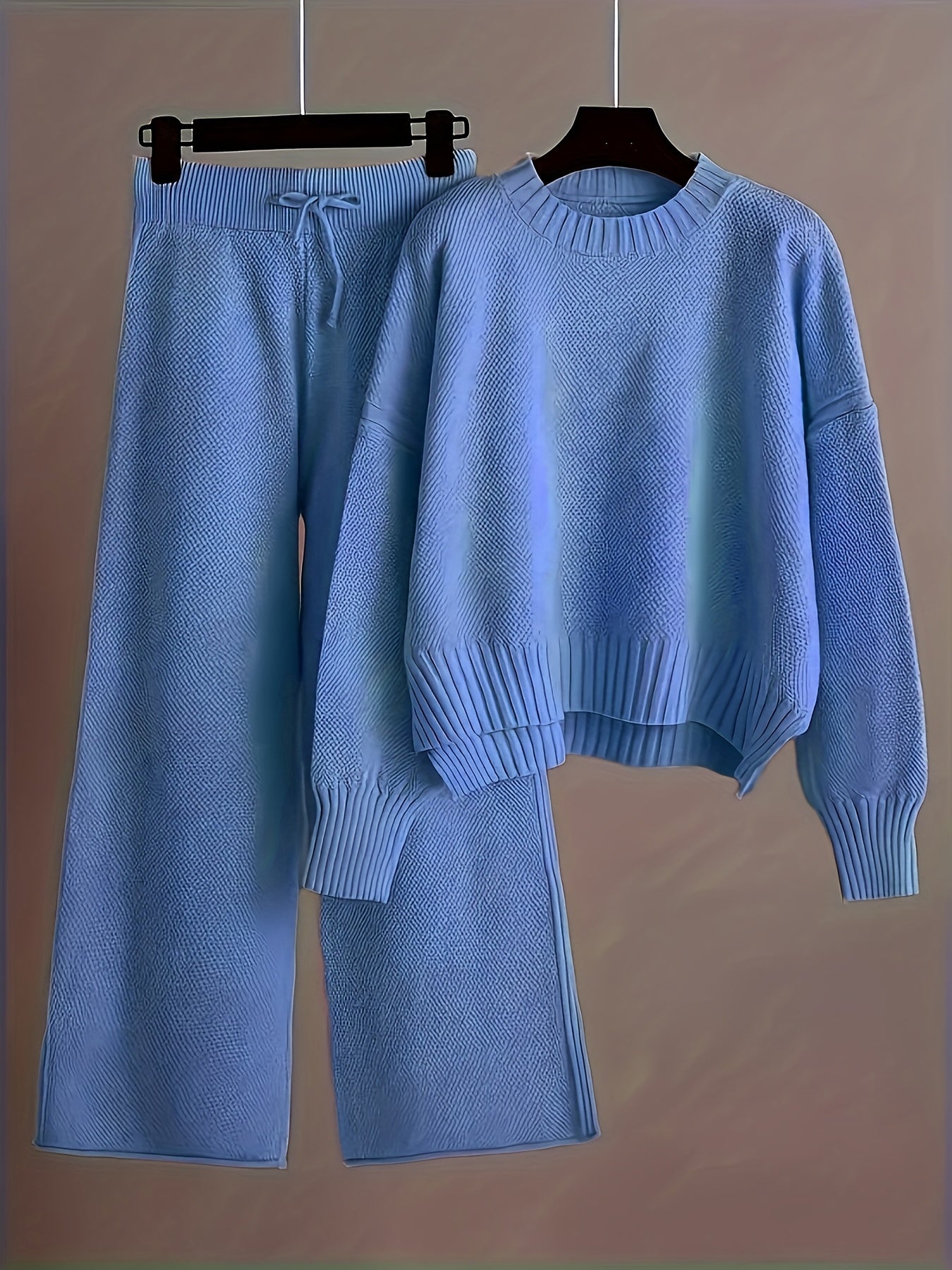 Soft Knit Sweater & Wide-Leg Pants Set