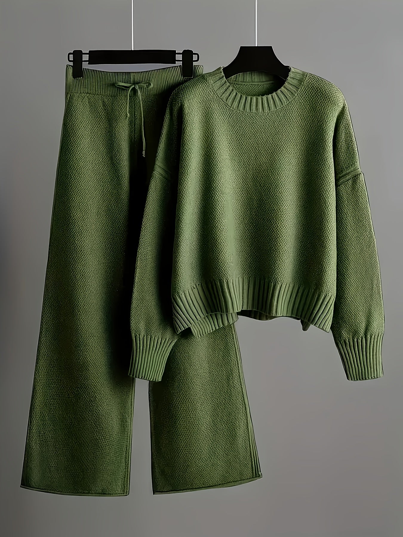 Soft Knit Sweater & Wide-Leg Pants Set