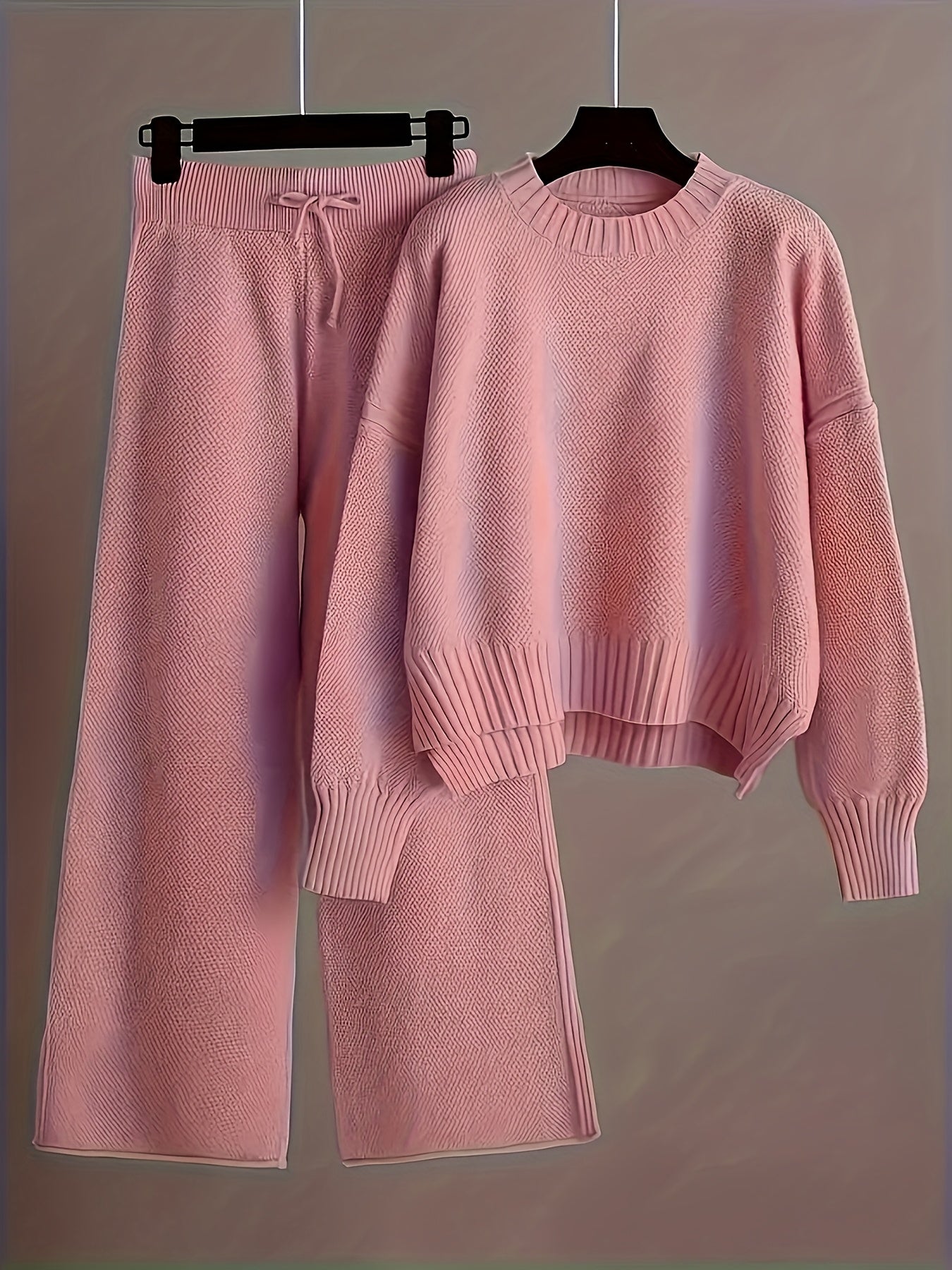 Soft Knit Sweater & Wide-Leg Pants Set