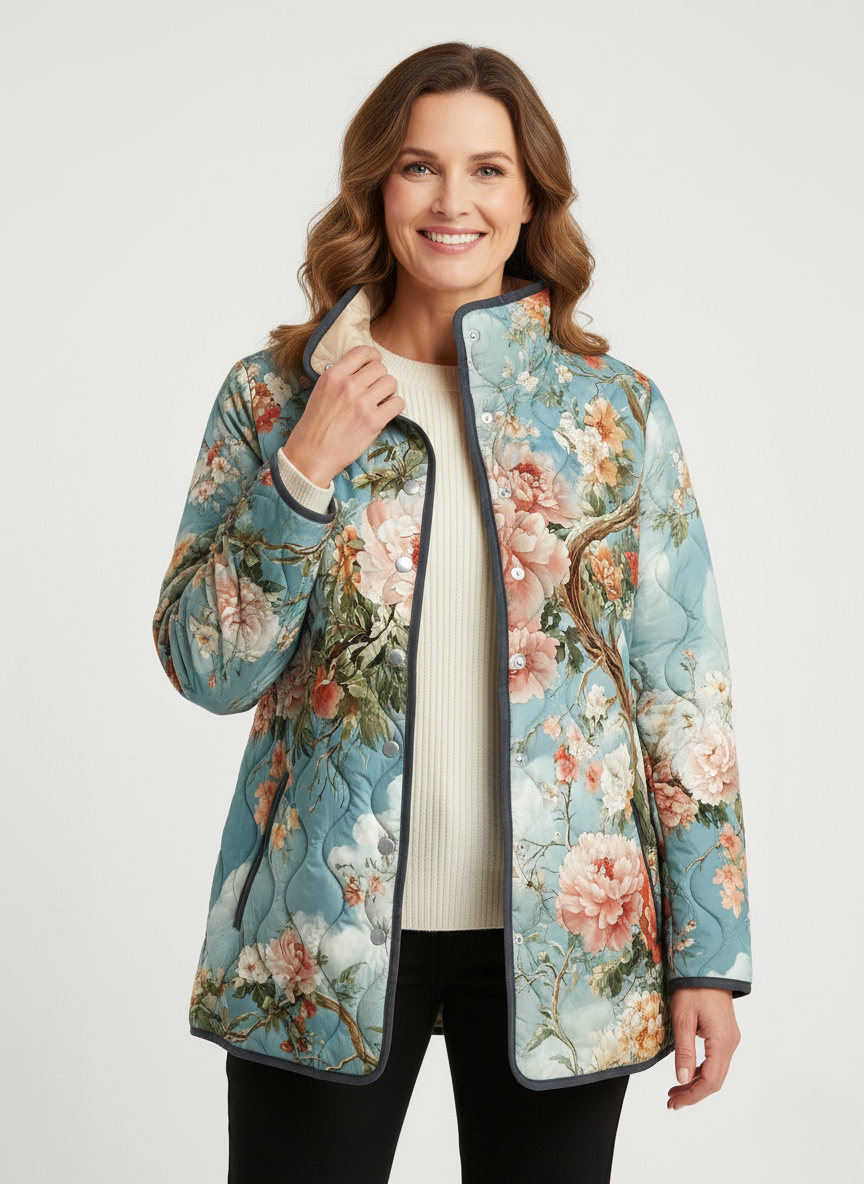 Women's Vintage Floral Garden Quilted Jacket