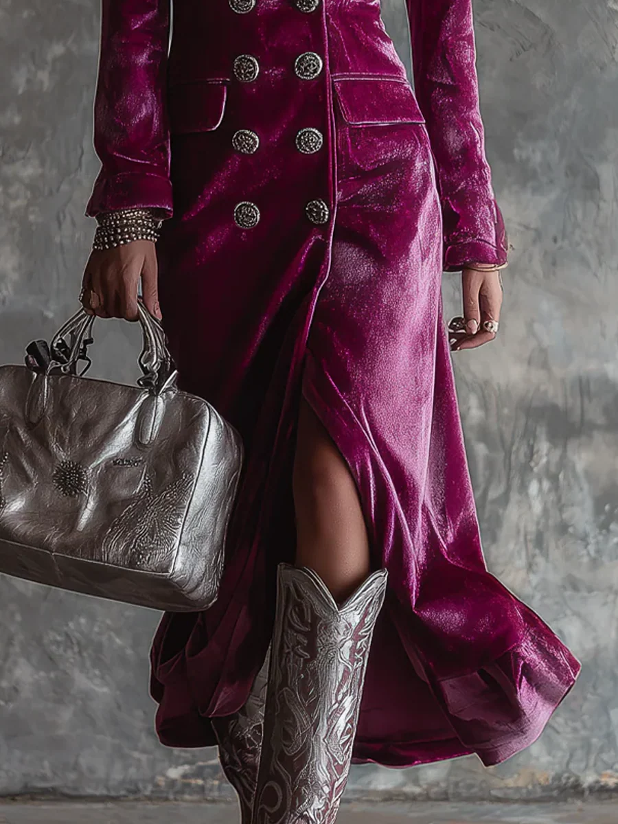 Vera™ – Velvet Blazer Maxi Dress